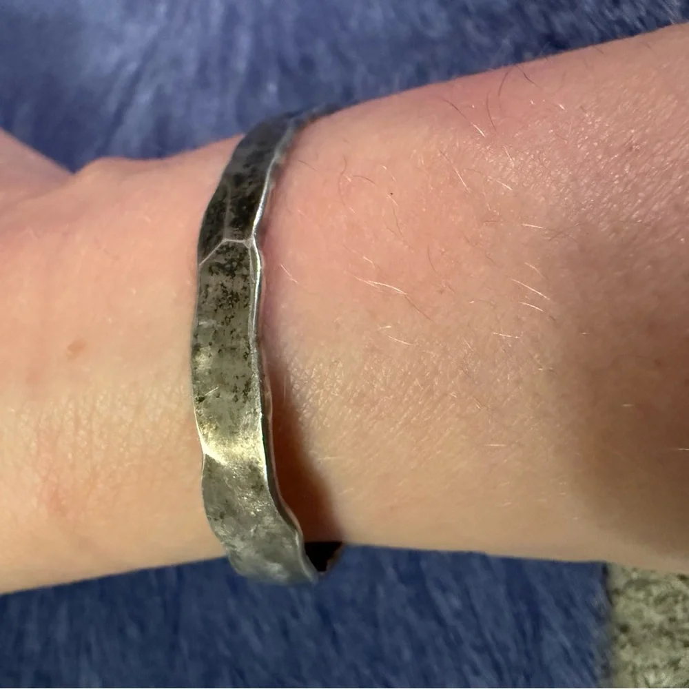 Reptile Habitat cuff bracelet - Silver plated